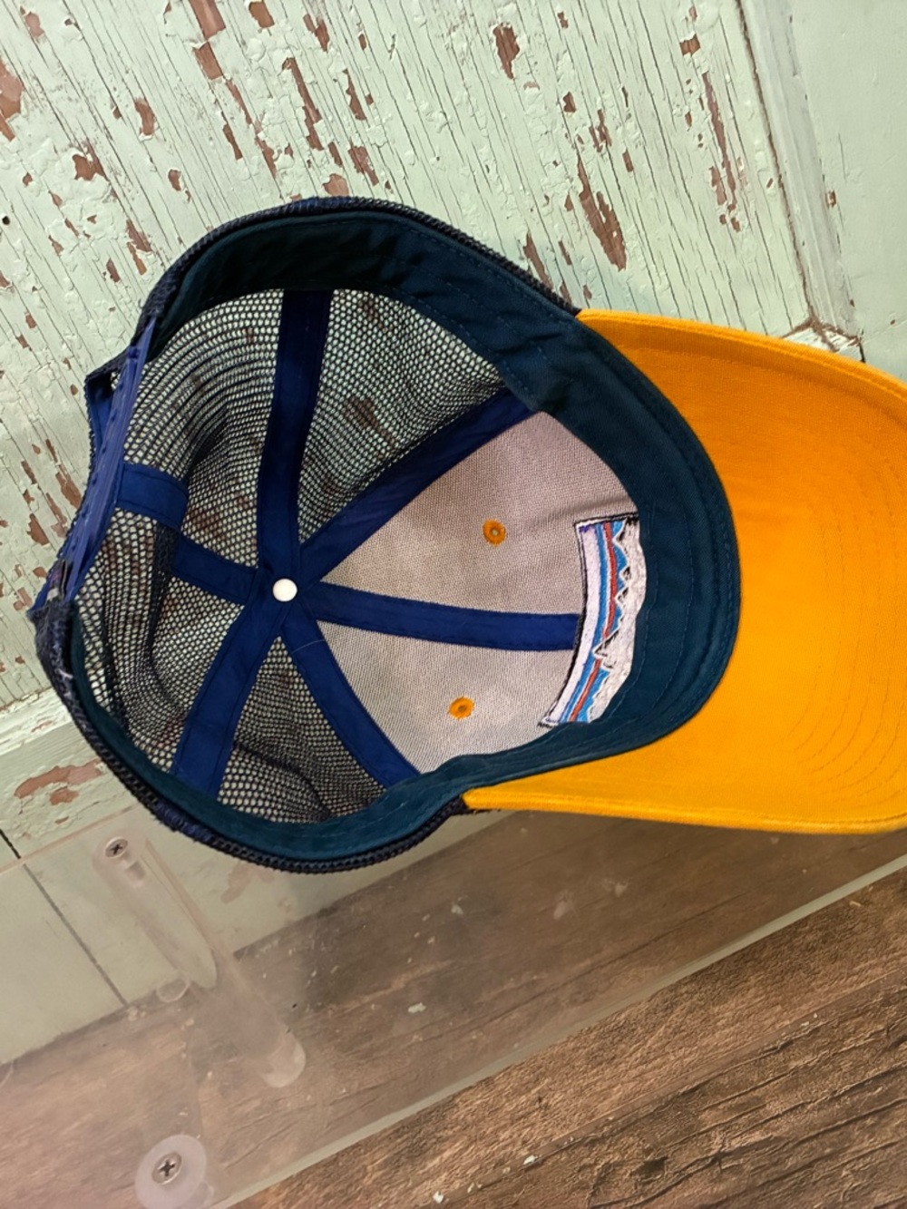 Patagonia Yellow and Navy Mesh Logo Cap - Picture 5 of 5